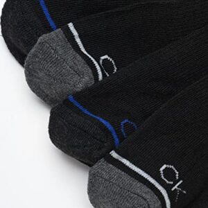 Calvin Klein Men's High Quarter Socks - 12 Pack Breathable Soft Cushion Mini Crew Athletic Socks for Men (Shoe Size: 6-12.5), Size 7-12, Black Assorted