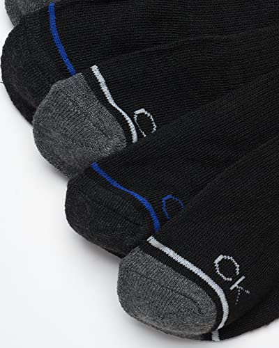 Calvin Klein Men's High Quarter Socks - 12 Pack Breathable Soft Cushion Mini Crew Athletic Socks for Men (Shoe Size: 6-12.5), Size 7-12, Black Assorted