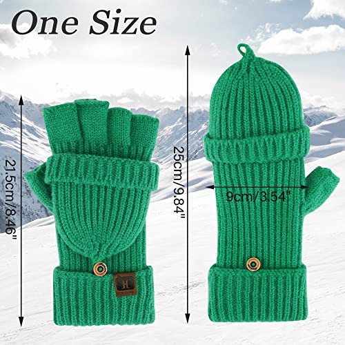 ZASFOU Women Winter Fingerless Gloves Warm Half Finger Knit Gloves and Mittens in Cold Weather