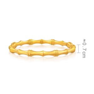 CHOW SANG SANG Cultural Blessings 999.9 24K Solid Gold Price-by-Weight Gold Bamboo Bangle for Women 92241K (Approx. 0.63tael (~23.58g), 8 (Wrist Size:15-16 CM))