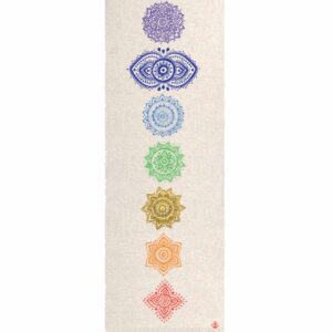 Shakti Warrior Chakra Hemp Yoga Mat - Artist Designed, Premium eco Friendly mats, Non Slip, Non Toxic, Great for Regular & Hot Yoga, Pilates and Workouts (72 inch x 24 inch x 3mm Thick)