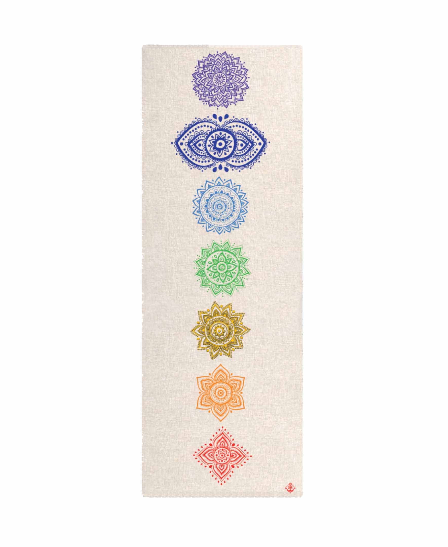 Shakti Warrior Chakra Hemp Yoga Mat - Artist Designed, Premium eco Friendly mats, Non Slip, Non Toxic, Great for Regular & Hot Yoga, Pilates and Workouts (72 inch x 24 inch x 3mm Thick)