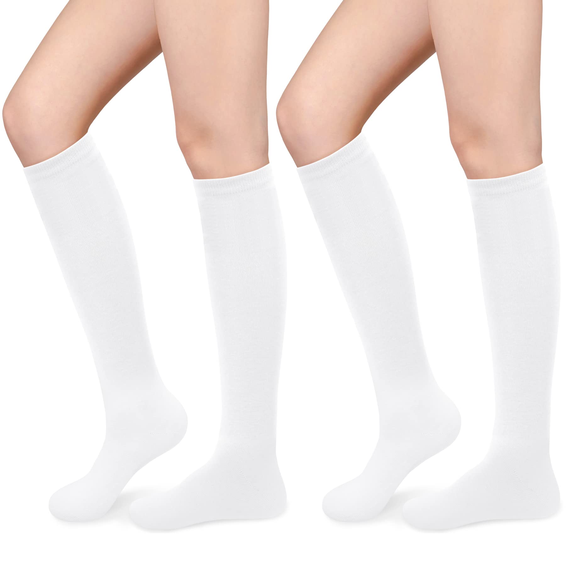 Olreco White Knee High Socks Knee High White Socks Long White Socks White High Socks White Knee Socks for Women High Knee Socks