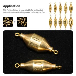 BESPORTBLE 10pcs Accessories Practical Sinker Swivels Design Sinkers Catching with Rings Deep Drop Copper Sinkers