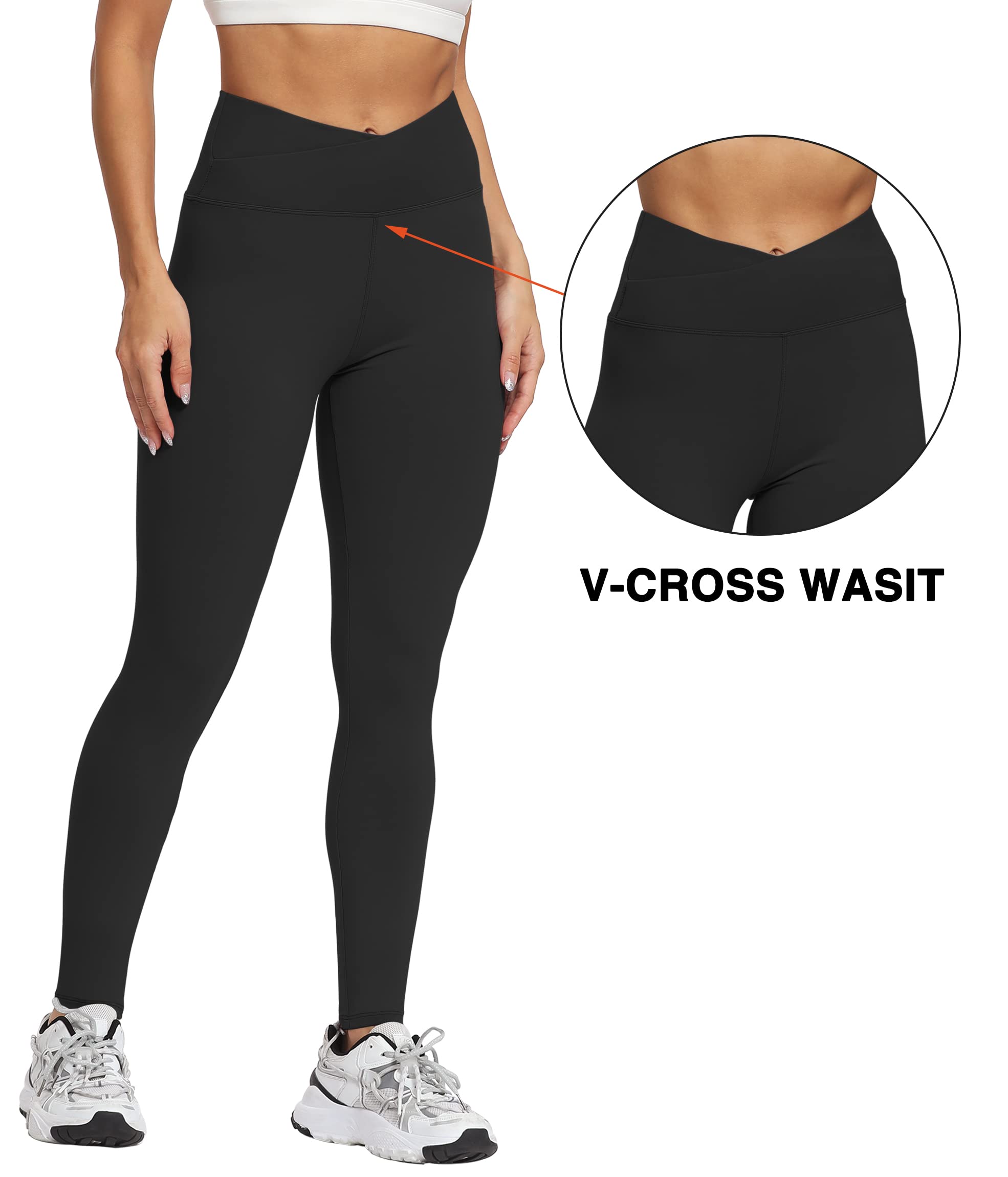 Natural Feelings Buttercloud Cross Waist Leggings for Women High Waist Cross Leggings Yoga Workout PantsTight