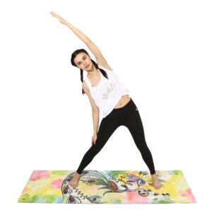 Shakti Warrior Zobhana Yoga Mat - Premium Printed Natural Eco-Friendly Non-Slip Mat Great for Hot Yoga, Pilates, Workouts (72 inch x 24 inch x 3mm Thick)