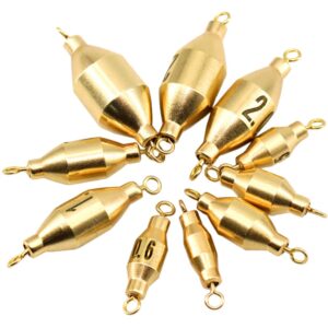 BESPORTBLE 10pcs Accessories Practical Sinker Swivels Design Sinkers Catching with Rings Deep Drop Copper Sinkers