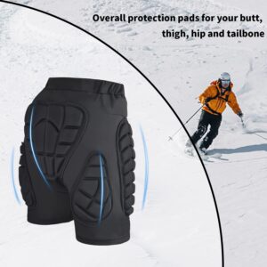 Tentock 3D Protective Hip for Snowboarding，Butt Padded Safety Impact Shorts EVA Protection Pad for Skating Outdoor（M）