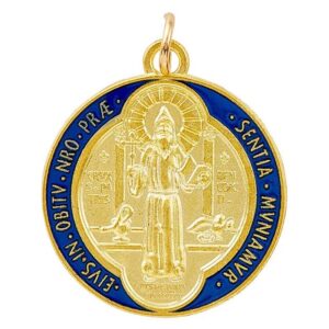 1" St. Benedict Enameled Gold Medal - 24/pk