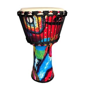 RUOSWTE 8.5 "Djembe Drum, Bongo Drum, Percussion Music, Sheepskin Drum Face, Professional Tuning, Hand Drum（Abstraction）