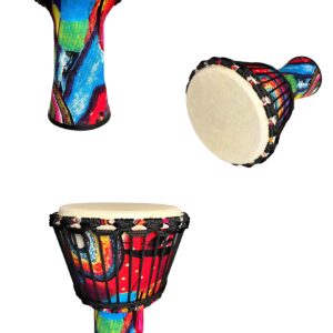 RUOSWTE 8.5 "Djembe Drum, Bongo Drum, Percussion Music, Sheepskin Drum Face, Professional Tuning, Hand Drum（Abstraction）