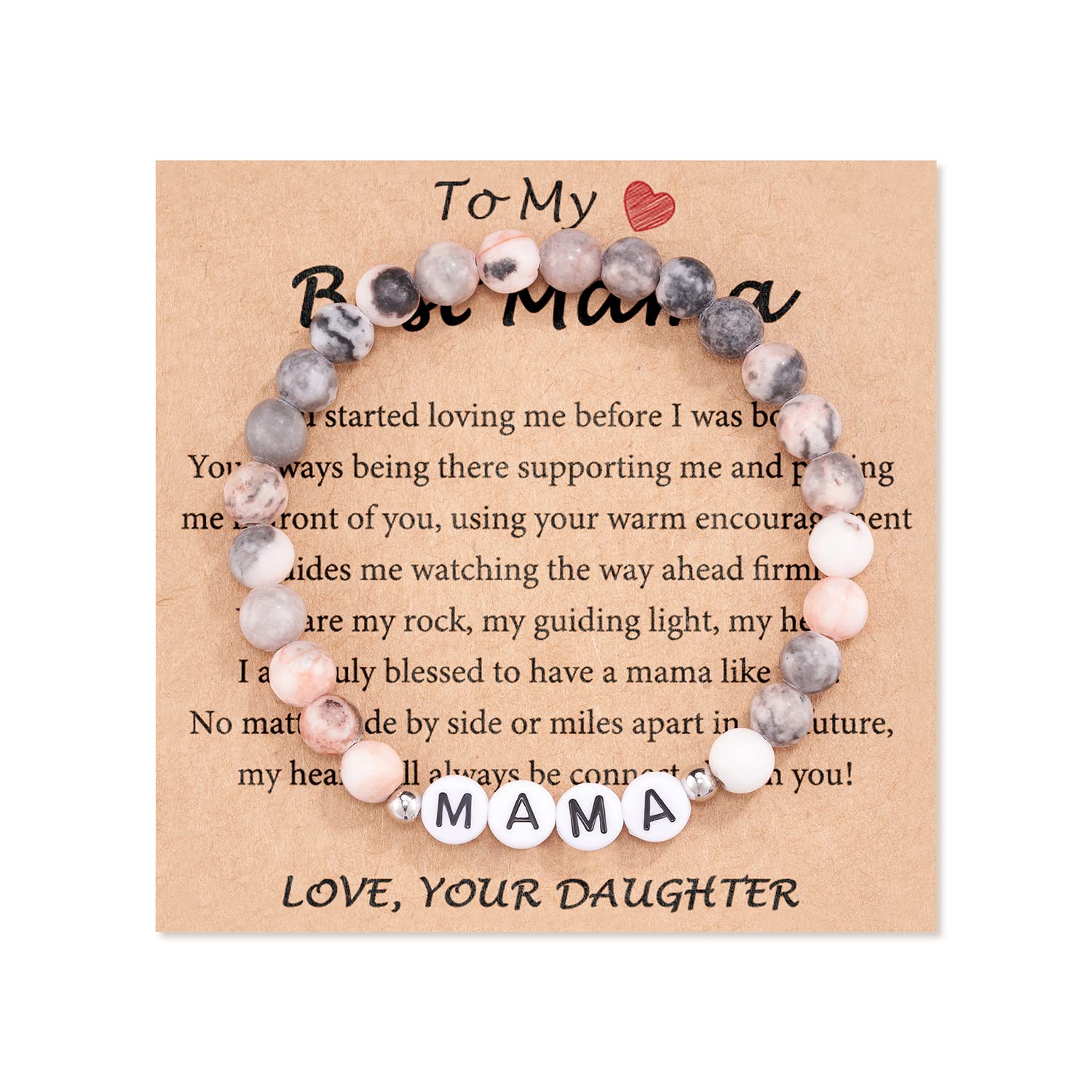 Lanqueen Natural Stones Bracelets for Mama/Mom/Aunt/GrandmaMothers Day Birthday Christmas Valentines Day Jewelry Gifts, no-metal-type, no gemstone