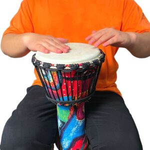 RUOSWTE 8.5 "Djembe Drum, Bongo Drum, Percussion Music, Sheepskin Drum Face, Professional Tuning, Hand Drum（Abstraction）