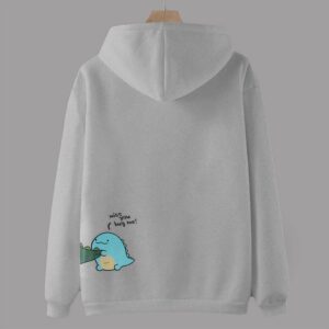 QNIHDRIZ Graphic Sweatshirts Matching Couple Sweatshirt Custom Cute Dinosaur Couple Hoodie for Girlfriend Birthdays Gift Grey