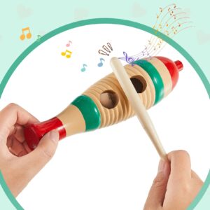 4 Sets Fish Style Guiro Instrument Wood Fish Shape Guiro Colorful Hand Percussion Instrument with Rhythm Sticks Musical Instruments for Adults