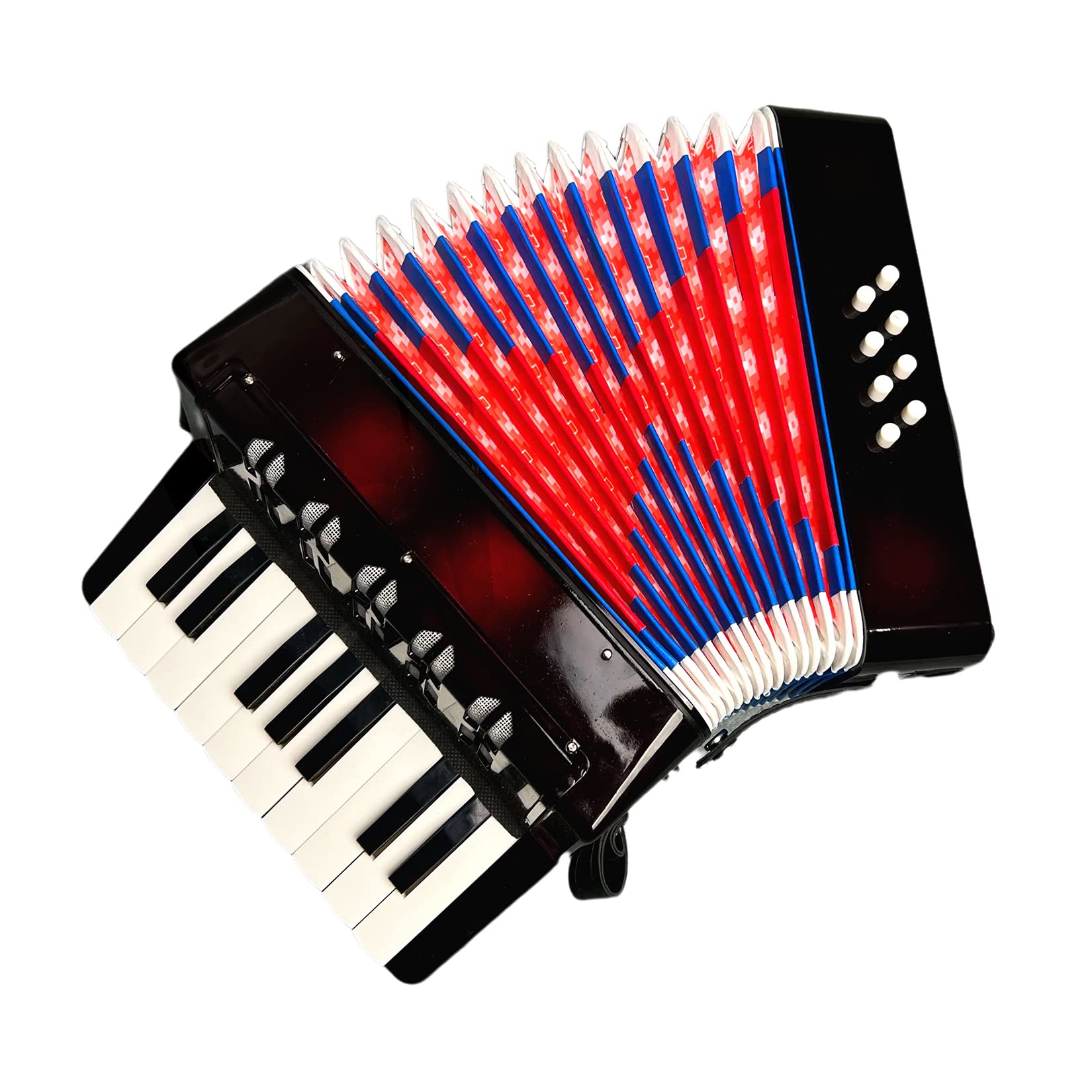 SIPSOCE Accordion 17 Keys 8 Bass, Keyboard Instrument,Convenient to Carry, Suitable for Outdoor Concerts，For Beginners to Use