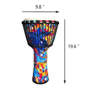 Djembe Drum 10inch Musical Instruments Hand Drums, Adult African Drums，Musician Gifts (Sea blue)