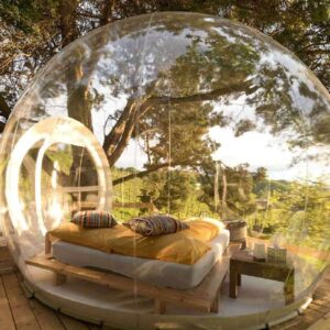 inflatable bubble camping tent outdoor waterproof clear dome camping cabin bubble house mushroom tent with quiet air blower for camping, music festival, stargazing