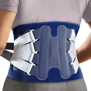 neenca back support brace, adjustable lumbar support for pain relief of back/lumbar/waist, waist wrap with spring stabilizers for injury, herniated disc,sciatica, scoliosis and more - fsa/hsa approved