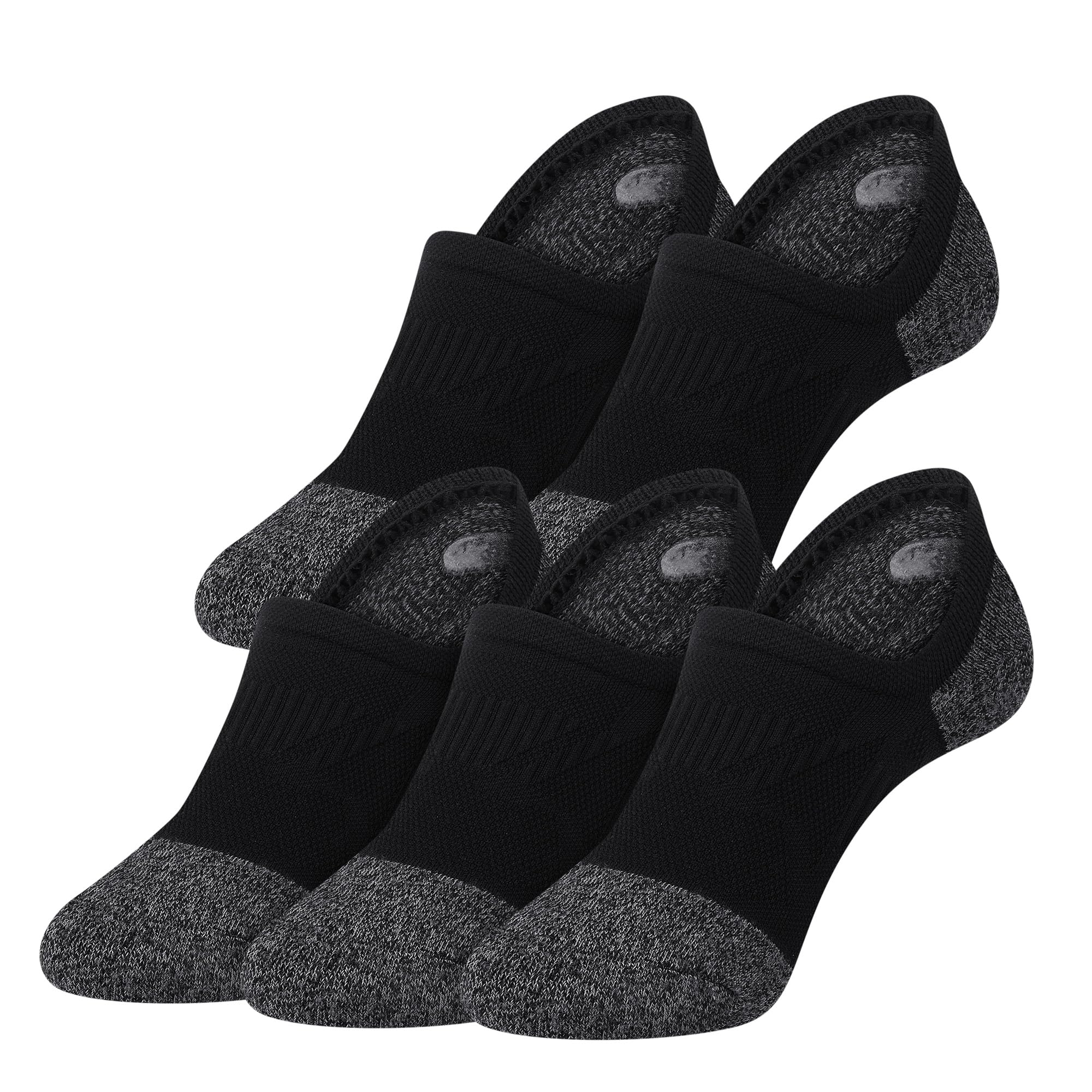 Gonii No Show Socks Womens Athletic Compression Running Low Cut Cushioned Socks 5 Pairs Black