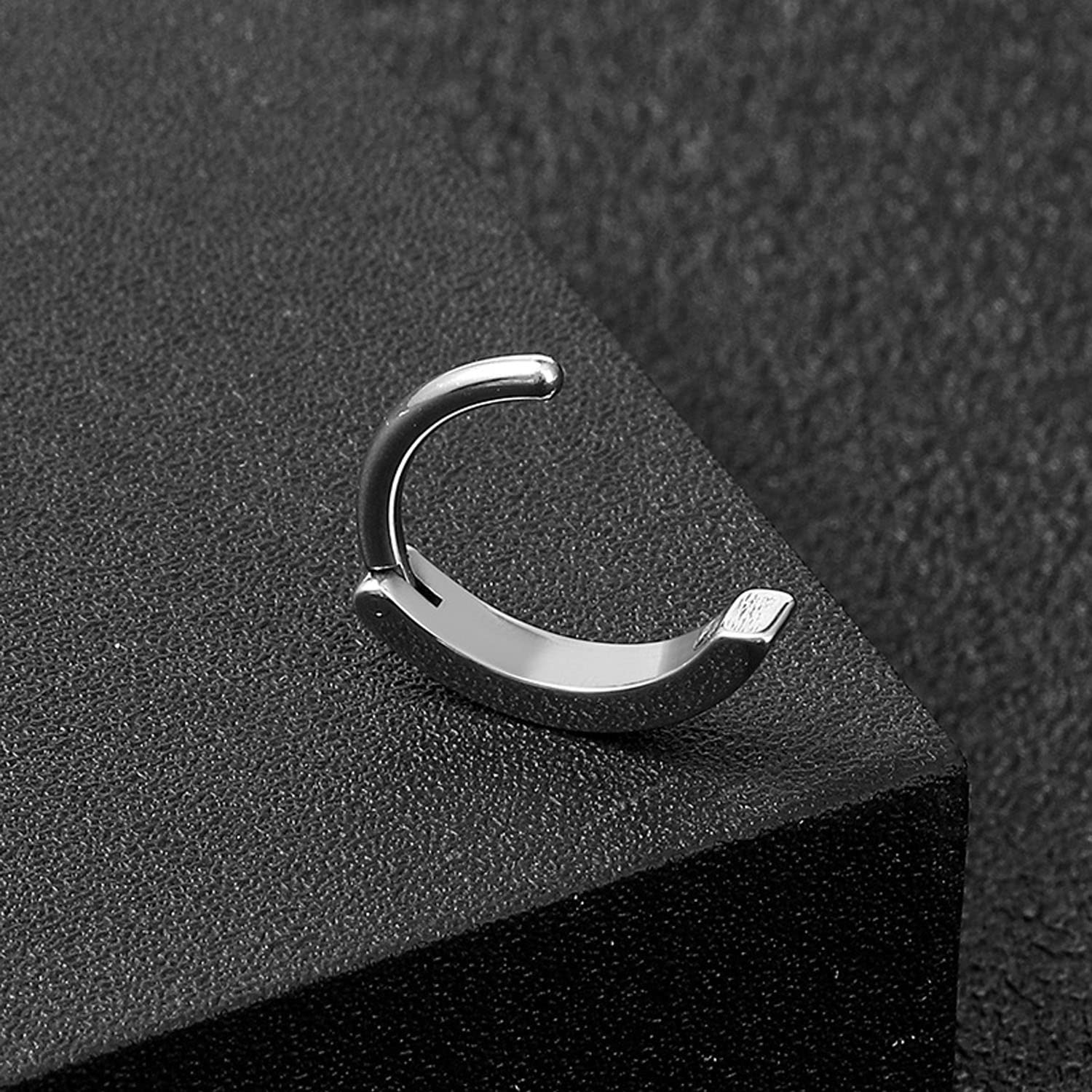 FECTAS 14G Belly Button Clicker Ring for Women Surgical Steel Navel Piercing Hinged Rings Reverse 10mm Curved Barbell Body Jewelry