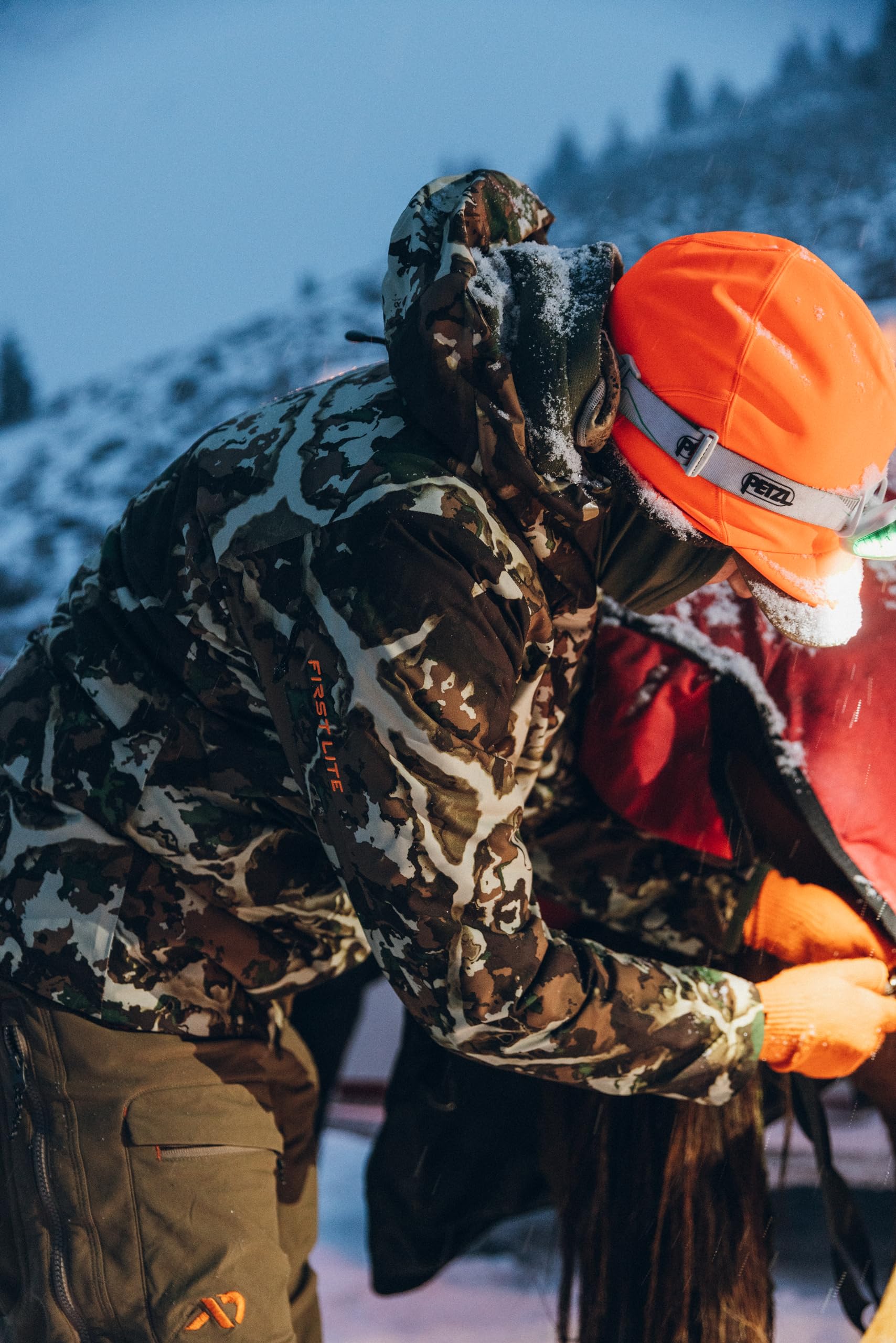 First Lite Tundra Brim Beanie - Warm Fleece Hunting Hat - Hunters Orange - Medium