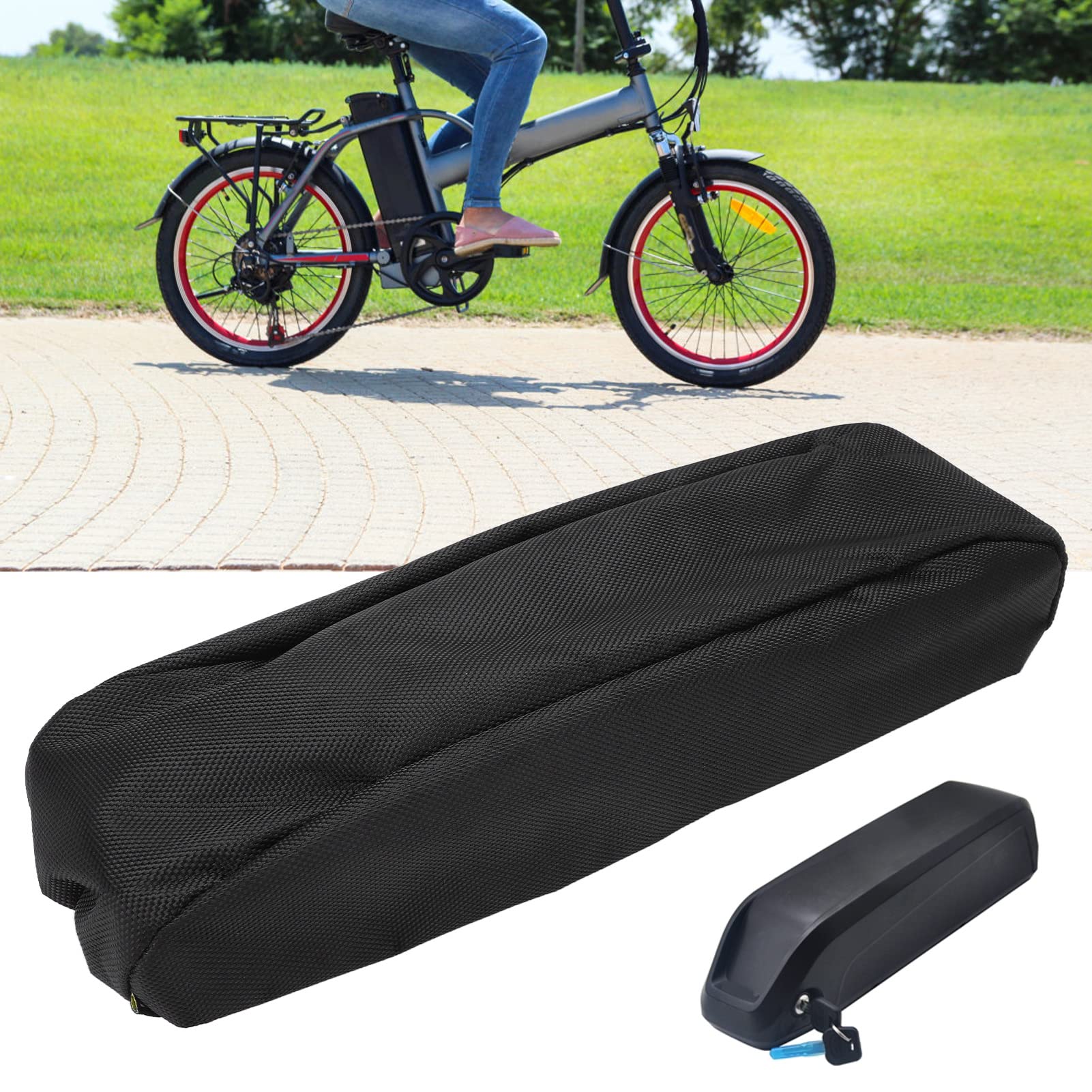 BORDSTRACT Ebike Battery Protective Bag, Waterproof Dustproof Battery Cover, Electric Bicycle Lithium Battery Protection, for Rain, Snow