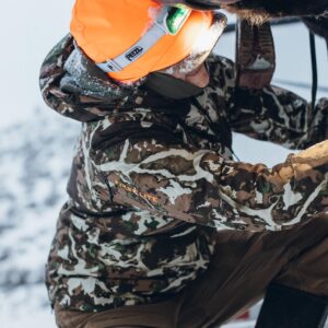 First Lite Tundra Brim Beanie - Warm Fleece Hunting Hat - Hunters Orange - Medium