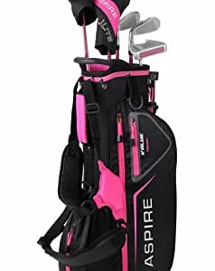 Aspire Xlite Super Performance Precise Junior Golf Club Set, Pink Set for Girls Ages 6 to 8, Right Handed