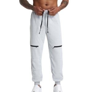 GIROLA Men's Sweatpants, Slim Fit Men Jogger Pants Tapered Gym Workout Pant for Jogging,Casual Athletics,Running,Training Grey