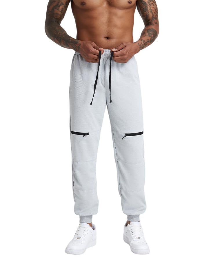 GIROLA Men's Sweatpants, Slim Fit Men Jogger Pants Tapered Gym Workout Pant for Jogging,Casual Athletics,Running,Training Grey