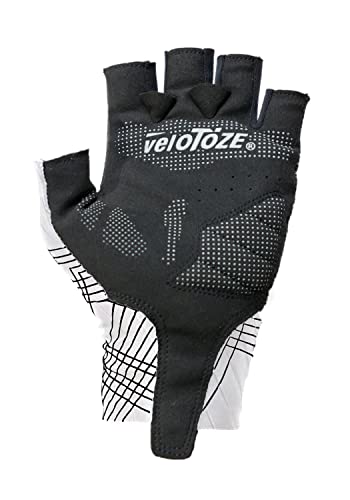 veloToze Aero Cycling Gloves Gel Padded Palm for Comfort - Aero Fabric Reduces Drag - Gloves for Men and Women’s Bike Racing (White, Large)