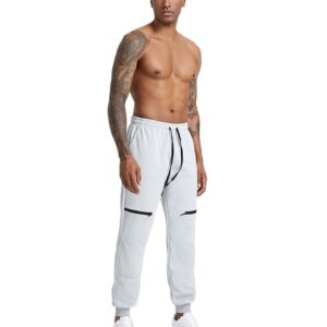 GIROLA Men's Sweatpants, Slim Fit Men Jogger Pants Tapered Gym Workout Pant for Jogging,Casual Athletics,Running,Training Grey