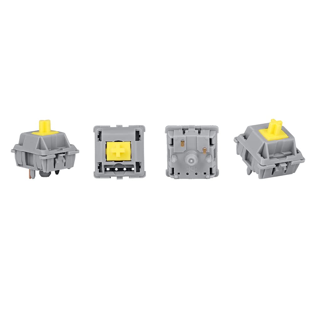 ZugGear DUROCK POM Switches Tactile Sunflower T1 Keyboard Switch 67g Mechanical Switches, 5 Pins Pre-Lubed Tactile Switches (90pcs, DUROCK POM T1)