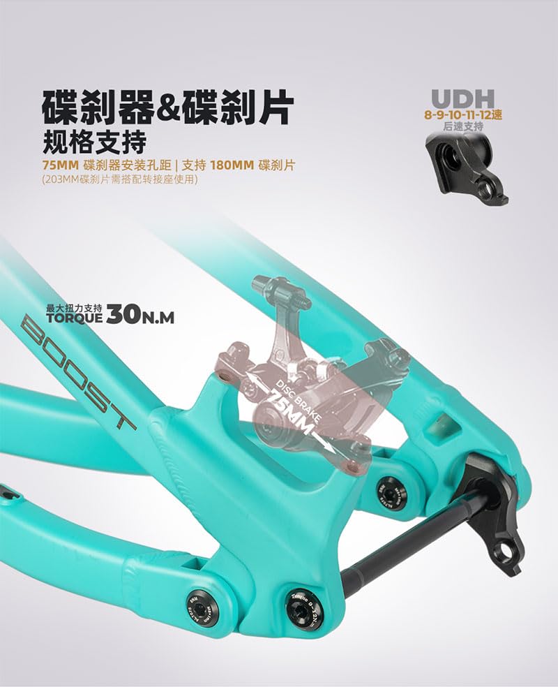 HIMALO Full Suspension MTB Boost Frame 148 * 12MM Thru Axle for AM Endure 27.5 29inch Bicycle Frame Trail Enduro Aluminium Alloy MTB Frame AM All Mountain (29 * 19)