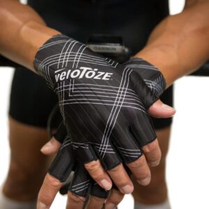 veloToze Aero Cycling Gloves Gel Padded Palm for Comfort - Aero Fabric Reduces Drag - Gloves for Men and Women’s Bike Racing (White, Large)