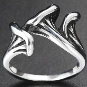 Jude Jewelers Retro Vintage Stainless Steel Triple Mushroom Style Wedding Statement Anniversary Cocktail Party Ring (Silver, 7)