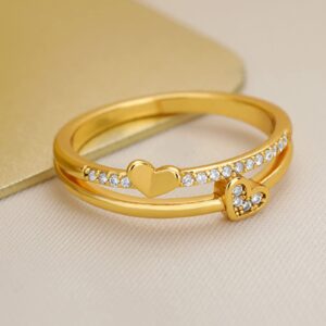 MRENITE Solid 10k Yellow Gold Lab Grown Diamond Ring IGI Diamond Heart Promise Ring Jewelry Gift for Women Size 8 (0.25cttw, I Color SI Clarity)