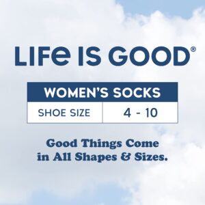 Life is Good Women's Socks - Novelty Crew Cut Socks (3 Pack), Size Shoe Size: 4-10, Navy