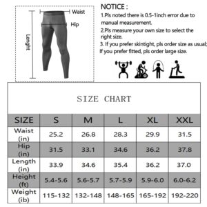 WRAGCFM Men's Compression Pants Cool Dry Athletic Workout Leggings Running Active Sports Tights Base Layer(F Grey, L)