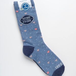 Life is Good Women's Socks - Novelty Crew Cut Socks (3 Pack), Size Shoe Size: 4-10, Navy