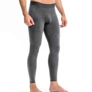 WRAGCFM Men's Compression Pants Cool Dry Athletic Workout Leggings Running Active Sports Tights Base Layer(F Grey, L)