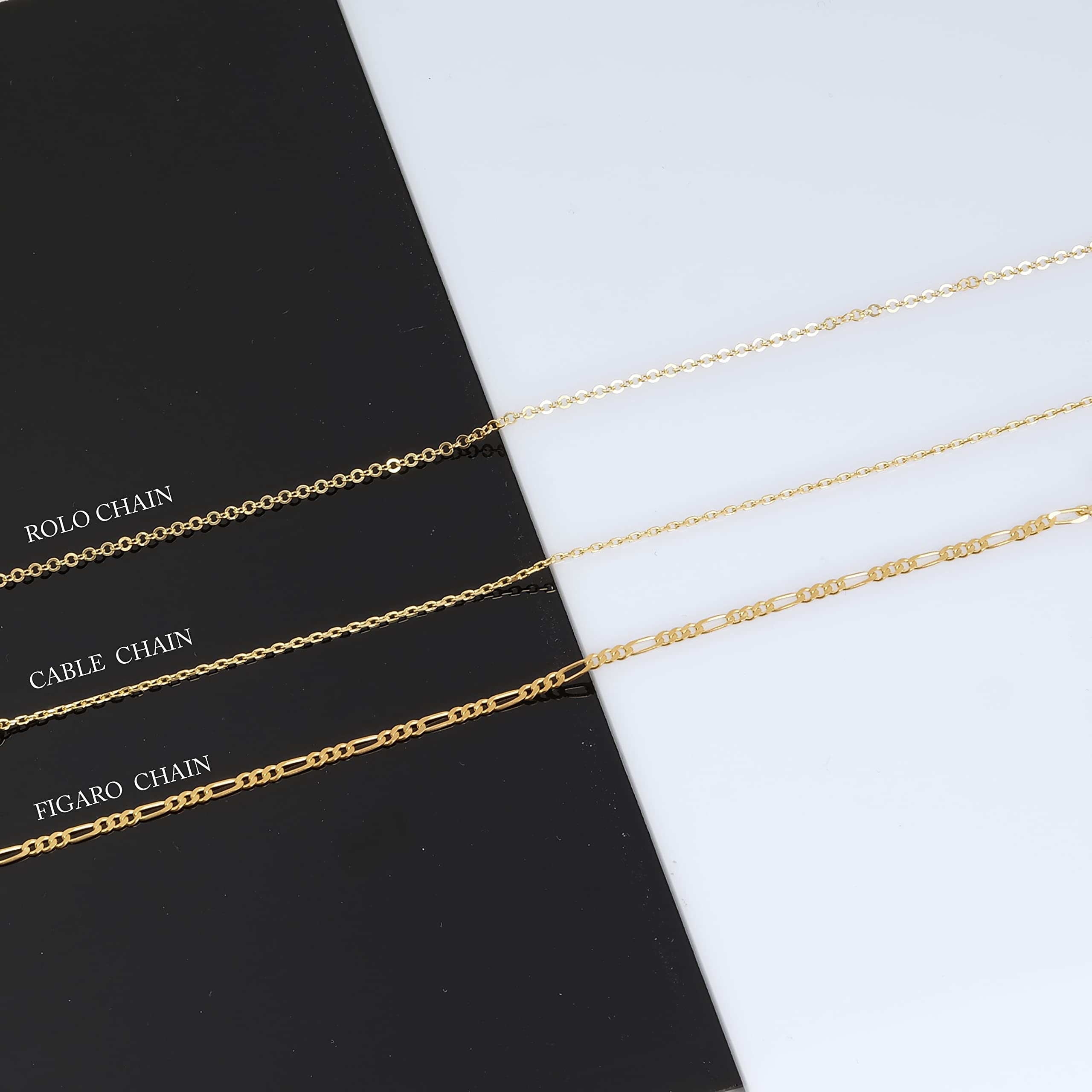 XanmegoJewelry 14K Gold Personalized Name Necklace - Custom Name Necklace with 18 Font Styles - Gold Figaro, Rolo or Cable Chain - Custom Bridesmaids Gifts