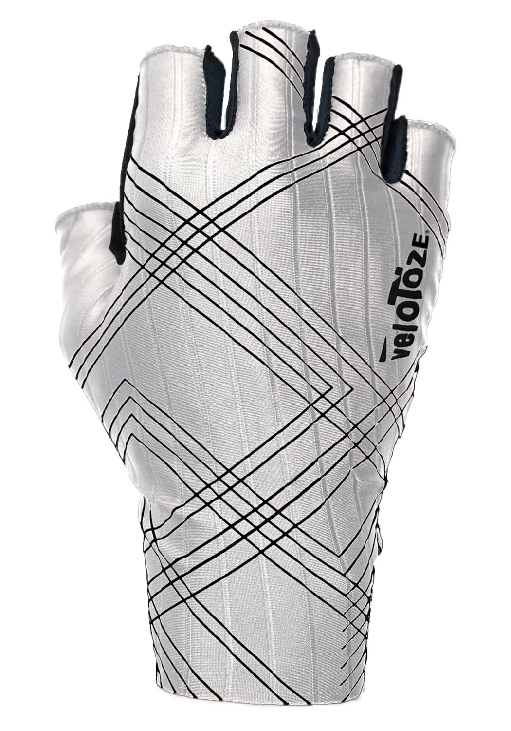 veloToze Aero Cycling Gloves Gel Padded Palm for Comfort - Aero Fabric Reduces Drag - Gloves for Men and Women’s Bike Racing (White, Large)