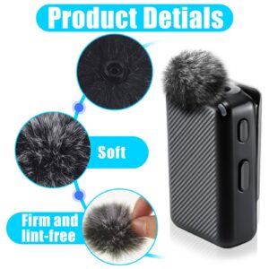 Dunzy 4 Pcs Microphone Windscreen Wind Muff Compatible with DJI Mic, Furry Mic Cover for Wind and Ambient Noise Reduction, Compatible Wireless Lavalier Microphone Cover, Furry Filter