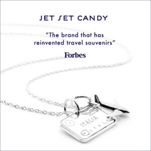 Jet Set Candy Sterling Silver Vintage Suitcase Travel Charm with Stickers