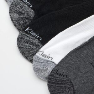 Calvin Klein Men's Quarter Socks - 6 Pack Soft Cushioned Athletic Ankle Socks for Men - Breathable Men's Sports Socks, Size 7-12, Black/White/Grey