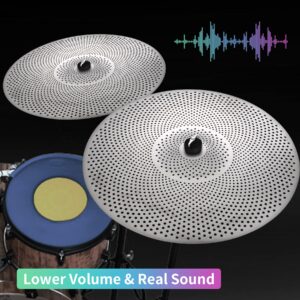 Low Volume Cymbal Pack Silver Mute Cymbal 14"/16"/18"/20" 5 Pieces Drum Cymbal Set