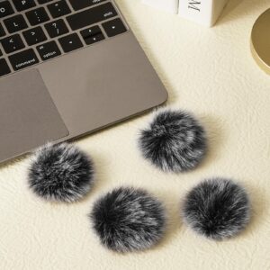 Dunzy 4 Pcs Microphone Windscreen Wind Muff Compatible with DJI Mic, Furry Mic Cover for Wind and Ambient Noise Reduction, Compatible Wireless Lavalier Microphone Cover, Furry Filter