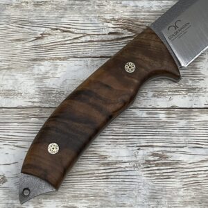 Golden Horn Expert in Handcraft Hunting Knife Camping Knife with Personalized Wood Handle and Leather Sheath for Gift Walnut Handle Bohler N690 Bushcraft Knife